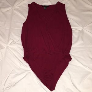 Forever 21 Tank Top Bodysuit Burgundy Size SMALL